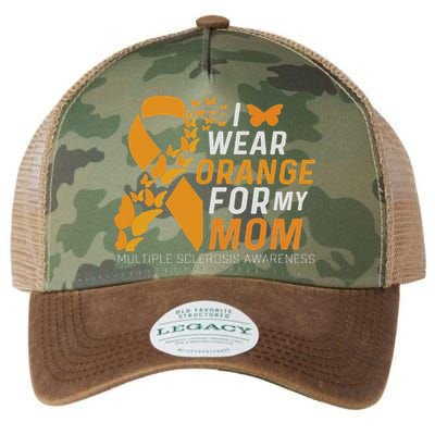 I Wear Orange For My Moms Ms Multiple Sclerosis Awareness Legacy Tie Dye Trucker Hat