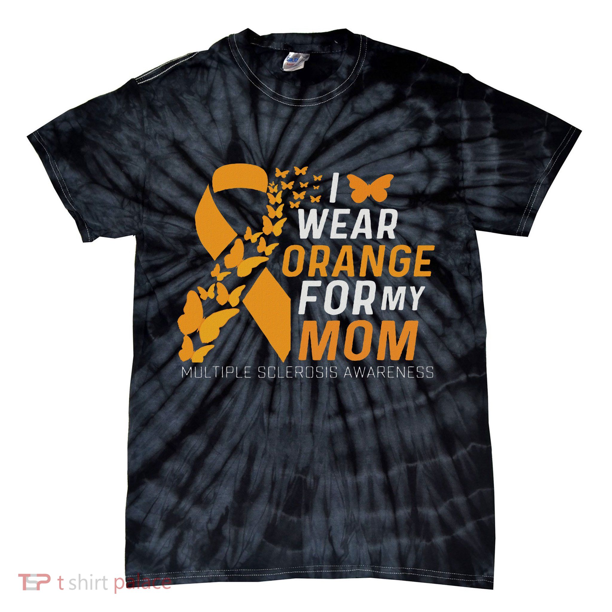I Wear Orange For My Moms Ms Multiple Sclerosis Awareness Tie-Dye T-Shirt