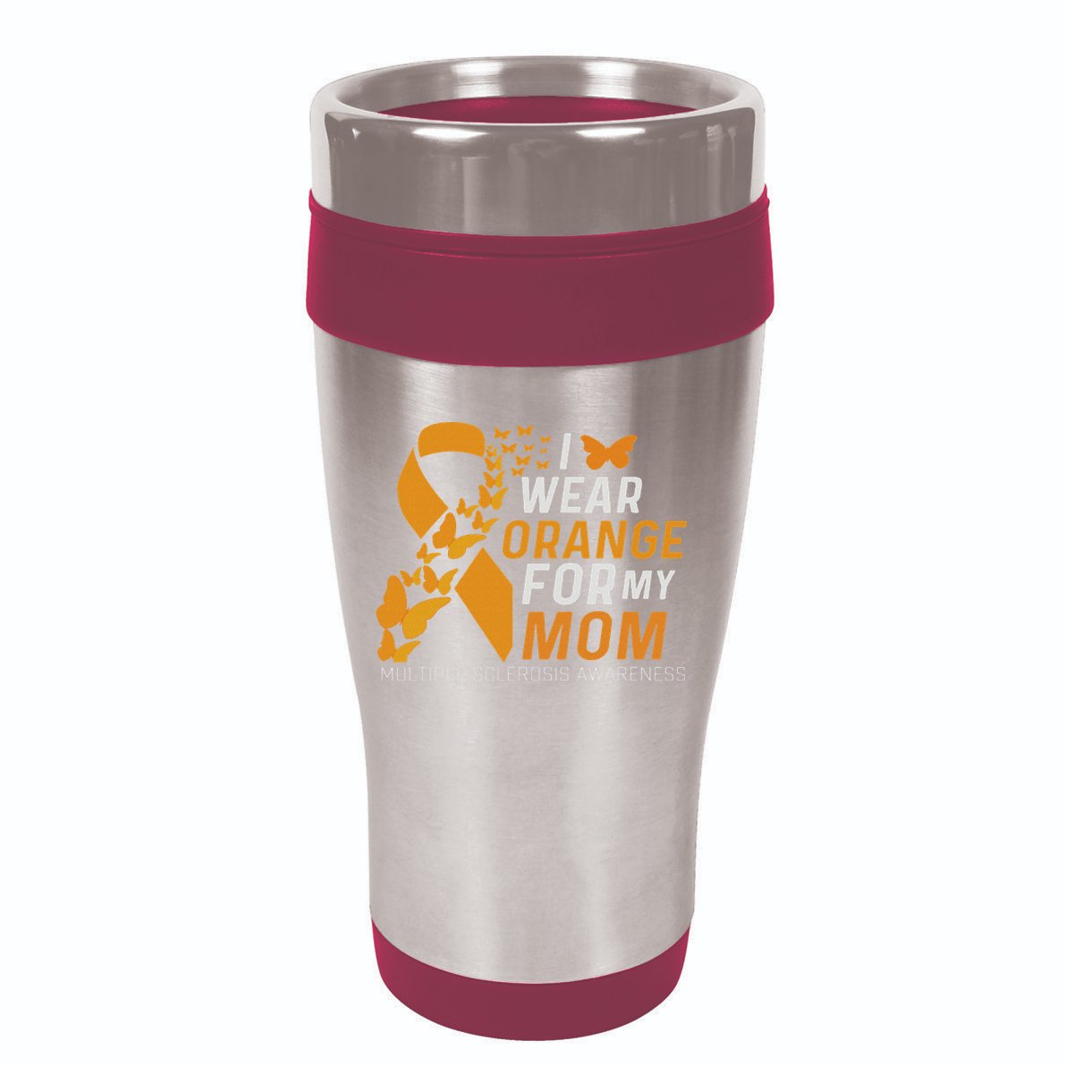 I Wear Orange For My Moms Ms Multiple Sclerosis Awareness 16oz Travel Tumbler