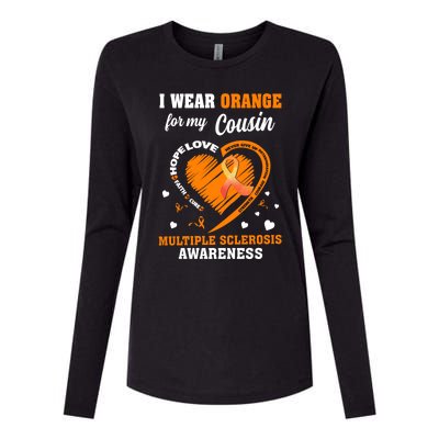 I Wear Orange For My Cousin Multiple Sclerosis Ms Cute Gift Womens Cotton Relaxed Long Sleeve T-Shirt