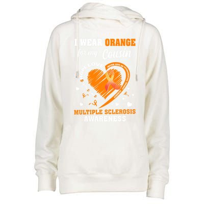 I Wear Orange For My Cousin Multiple Sclerosis Ms Cute Gift Womens Funnel Neck Pullover Hood