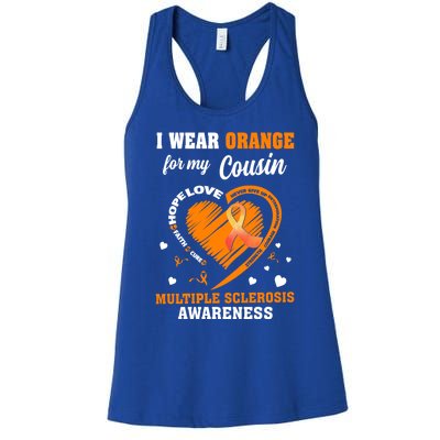 I Wear Orange For My Cousin Multiple Sclerosis Ms Cute Gift Women's Racerback Tank