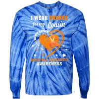 I Wear Orange For My Cousin Multiple Sclerosis Ms Cute Gift Tie-Dye Long Sleeve Shirt