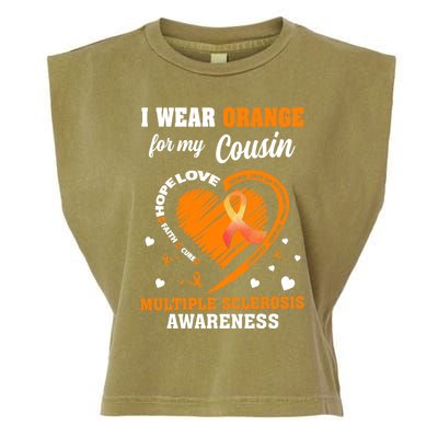 I Wear Orange For My Cousin Multiple Sclerosis Ms Cute Gift Garment-Dyed Women's Muscle Tee