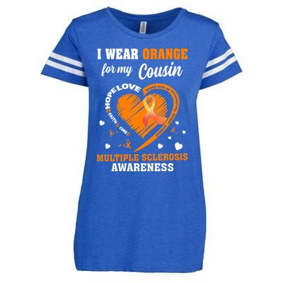 I Wear Orange For My Cousin Multiple Sclerosis Ms Cute Gift Enza Ladies Jersey Football T-Shirt