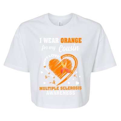 I Wear Orange For My Cousin Multiple Sclerosis Ms Cute Gift Bella+Canvas Jersey Crop Tee