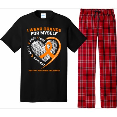 I Wear Orange Mys Multiple Sclerosis Awareness Ms Warrior Gift Pajama Set