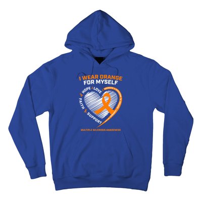 I Wear Orange Mys Multiple Sclerosis Awareness Ms Warrior Gift Hoodie