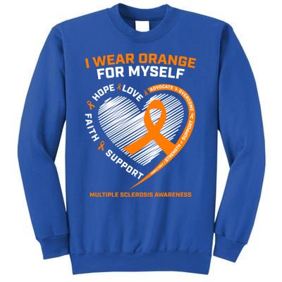 I Wear Orange Mys Multiple Sclerosis Awareness Ms Warrior Gift Sweatshirt