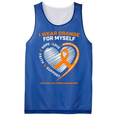 I Wear Orange Mys Multiple Sclerosis Awareness Ms Warrior Gift Mesh Reversible Basketball Jersey Tank