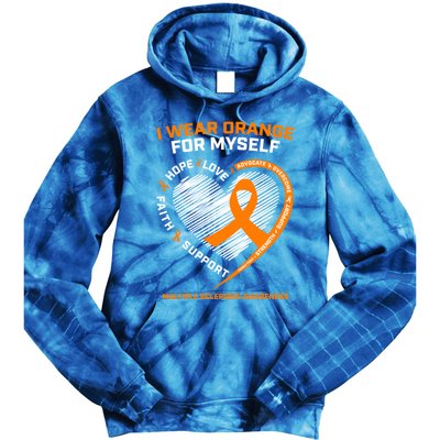 I Wear Orange Mys Multiple Sclerosis Awareness Ms Warrior Gift Tie Dye Hoodie