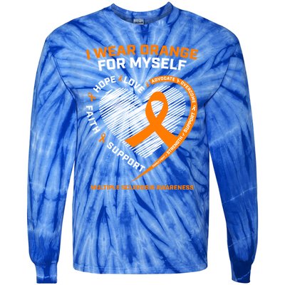 I Wear Orange Mys Multiple Sclerosis Awareness Ms Warrior Gift Tie-Dye Long Sleeve Shirt