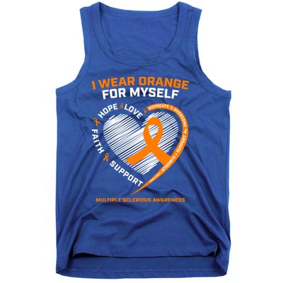 I Wear Orange Mys Multiple Sclerosis Awareness Ms Warrior Gift Tank Top