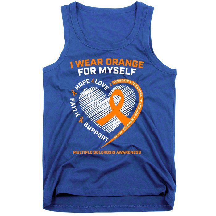 I Wear Orange Mys Multiple Sclerosis Awareness Ms Warrior Gift Tank Top