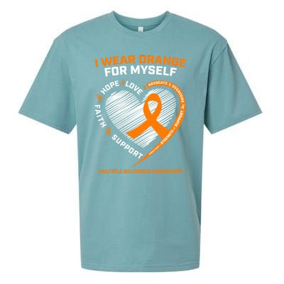 I Wear Orange Mys Multiple Sclerosis Awareness Ms Warrior Gift Sueded Cloud Jersey T-Shirt