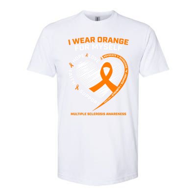 I Wear Orange Mys Multiple Sclerosis Awareness Ms Warrior Gift Softstyle CVC T-Shirt