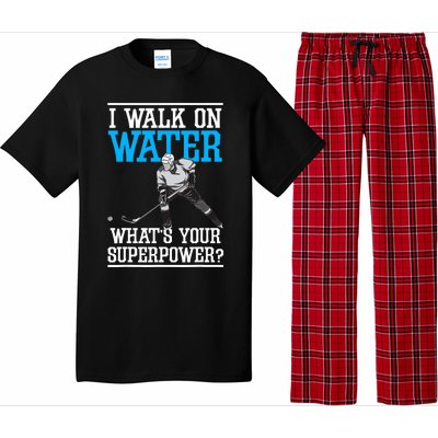 I Walk On Water Ice Hockey Player Skating Pajama Set