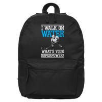 I Walk On Water Ice Hockey Player Skating 16 in Basic Backpack