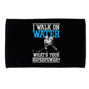 I Walk On Water Ice Hockey Player Skating Microfiber Hand Towel