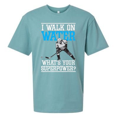 I Walk On Water Ice Hockey Player Skating Sueded Cloud Jersey T-Shirt