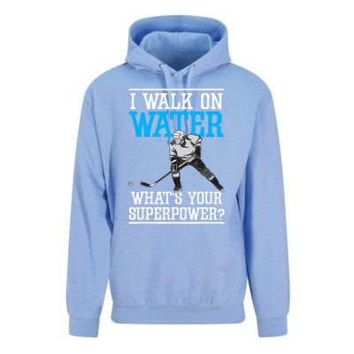 I Walk On Water Ice Hockey Player Skating Unisex Surf Hoodie