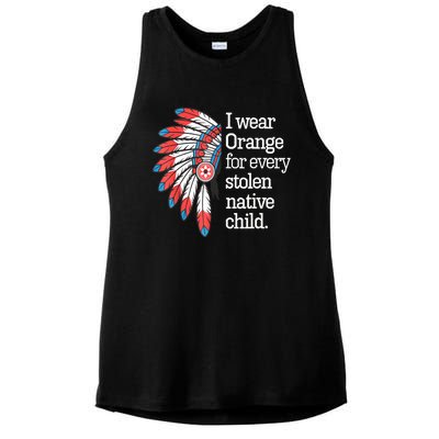 I Wear Orange For Every American Native Child Ladies PosiCharge Tri-Blend Wicking Tank