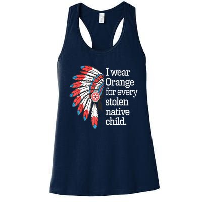 I Wear Orange For Every American Native Child Women's Racerback Tank