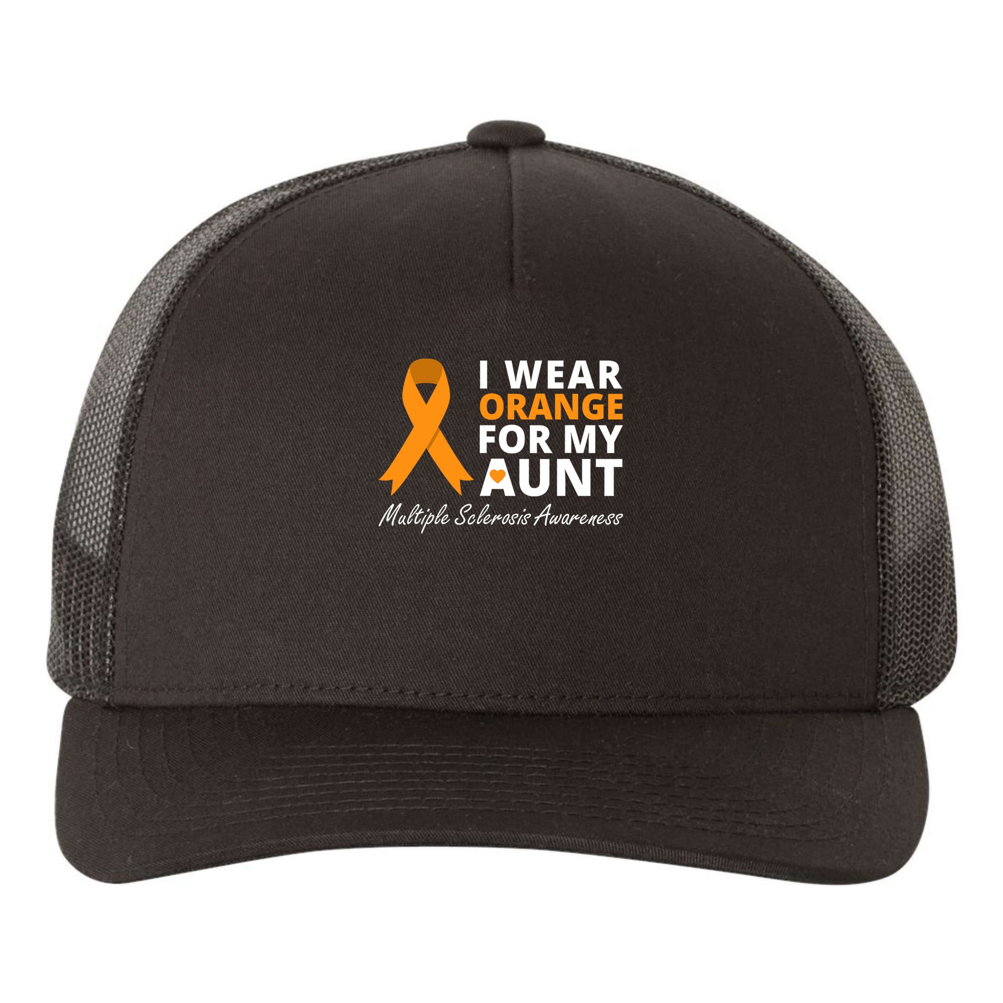 I Wear Orange For My Aunt Ms Awareness Ribbon Yupoong Adult 5-Panel Trucker Hat