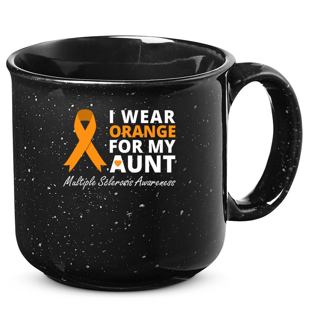 I Wear Orange For My Aunt Ms Awareness Ribbon 15oz Campfire Ceramic Mug