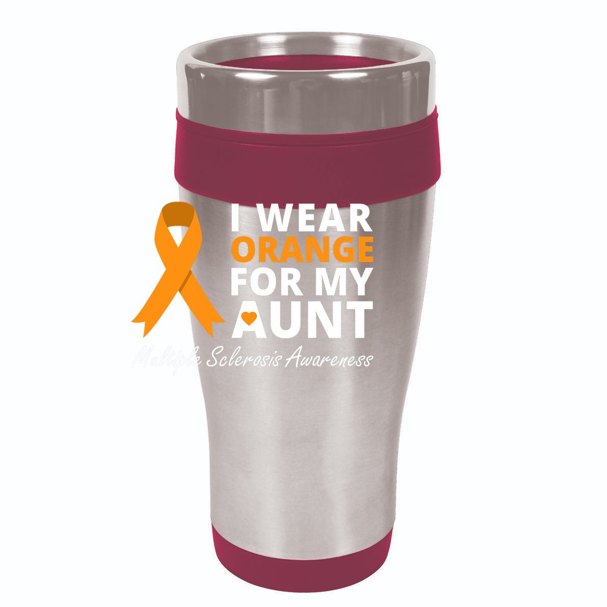 I Wear Orange For My Aunt Ms Awareness Ribbon 12oz Stainless Steel Coffee Mug