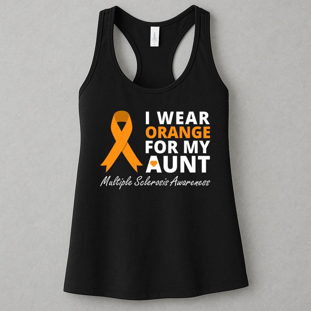 I Wear Orange For My Aunt Ms Awareness Ribbon Womens Tank Top