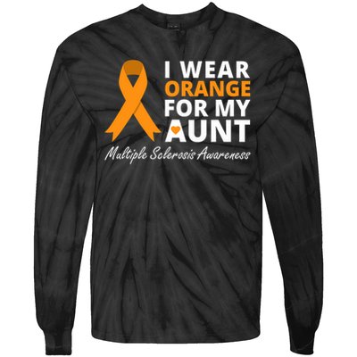 I Wear Orange For My Aunt Ms Awareness Ribbon Tie-Dye Long Sleeve Shirt