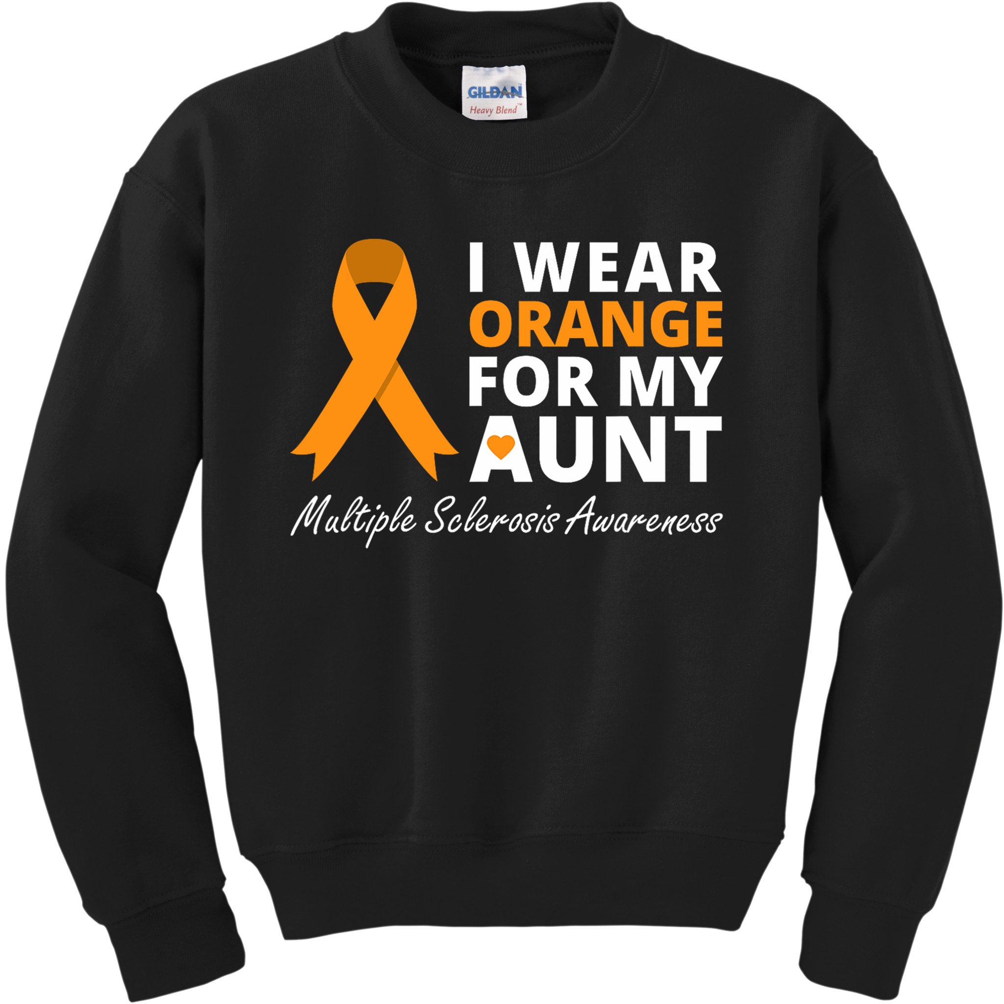 I Wear Orange For My Aunt Ms Awareness Ribbon Kids Sweatshirt