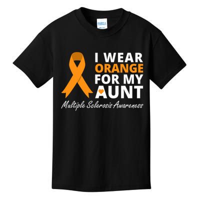 I Wear Orange For My Aunt Ms Awareness Ribbon Kids T-Shirt