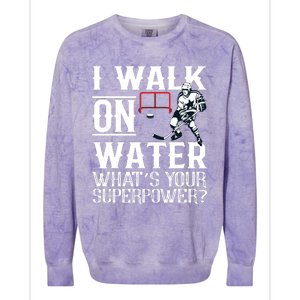 I Walk On Water Ice Hockey Tee Men Women Colorblast Crewneck Sweatshirt