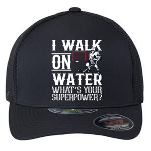 I Walk On Water Ice Hockey Tee Men Women Flexfit Unipanel Trucker Cap