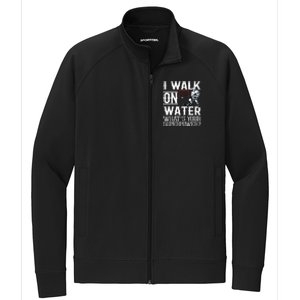 I Walk On Water Ice Hockey Tee Men Women Stretch Full-Zip Cadet Jacket