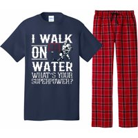 I Walk On Water Ice Hockey Tee Men Women Pajama Set