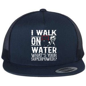 I Walk On Water Ice Hockey Tee Men Women Flat Bill Trucker Hat