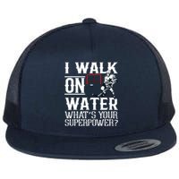 I Walk On Water Ice Hockey Tee Men Women Flat Bill Trucker Hat