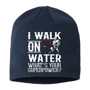 I Walk On Water Ice Hockey Tee Men Women Sustainable Beanie