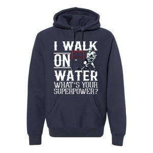 I Walk On Water Ice Hockey Tee Men Women Premium Hoodie