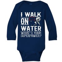 I Walk On Water Ice Hockey Tee Men Women Baby Long Sleeve Bodysuit