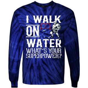 I Walk On Water Ice Hockey Tee Men Women Tie-Dye Long Sleeve Shirt