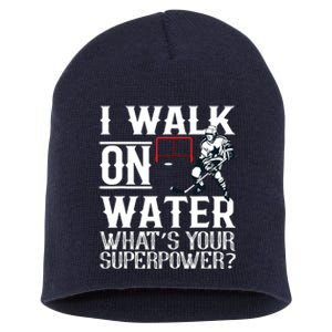 I Walk On Water Ice Hockey Tee Men Women Short Acrylic Beanie