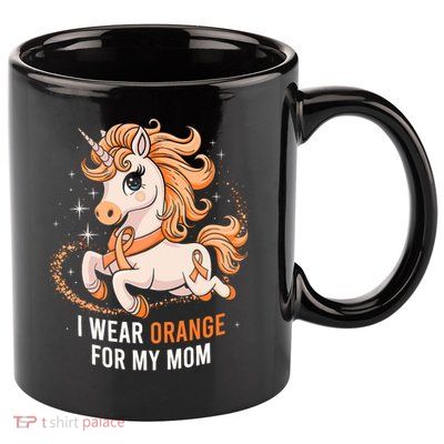 I Wear Orange For My Mom Unicorn MS Awareness 11oz C Handle Ceramic Mug