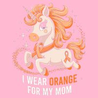 I Wear Orange For My Mom Unicorn MS Awareness Toddler T-Shirt