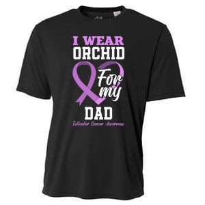 I Wear Orchid For My Dad Father Testicular Cancer Awareness Cooling Performance Crew T-Shirt