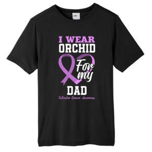 I Wear Orchid For My Dad Father Testicular Cancer Awareness Tall Fusion ChromaSoft Performance T-Shirt