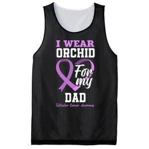 I Wear Orchid For My Dad Father Testicular Cancer Awareness Mesh Reversible Basketball Jersey Tank